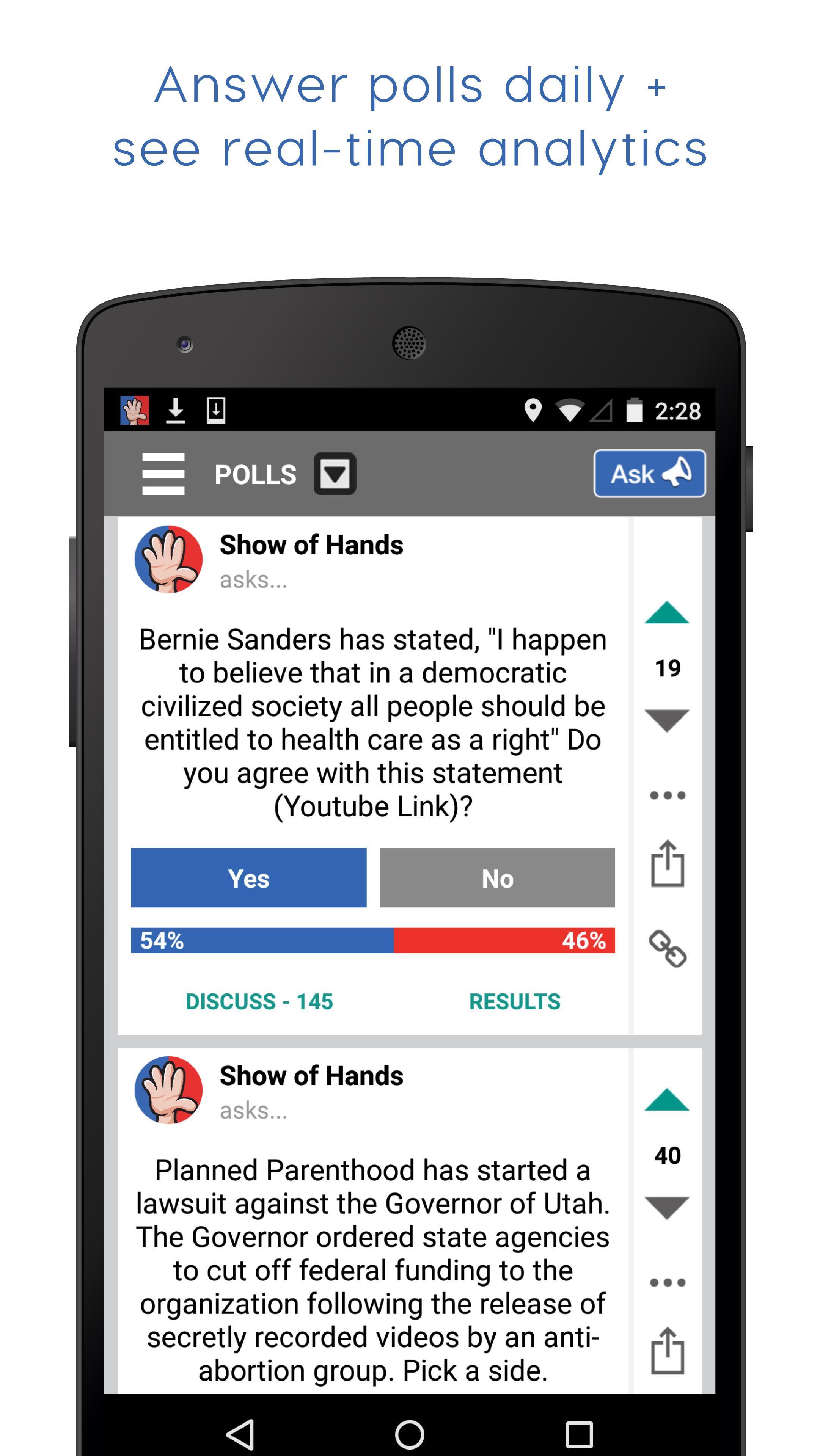 Show of Hands Polls & Politics