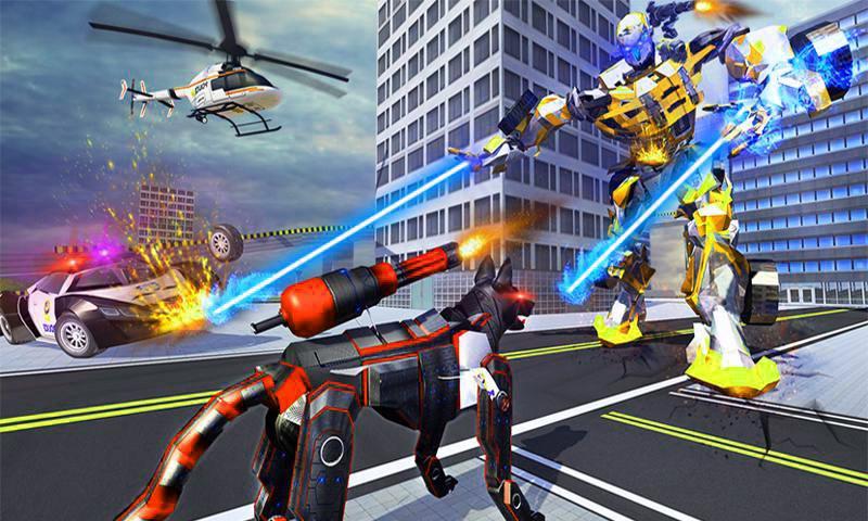 Police Robot Dog Chase Simulator