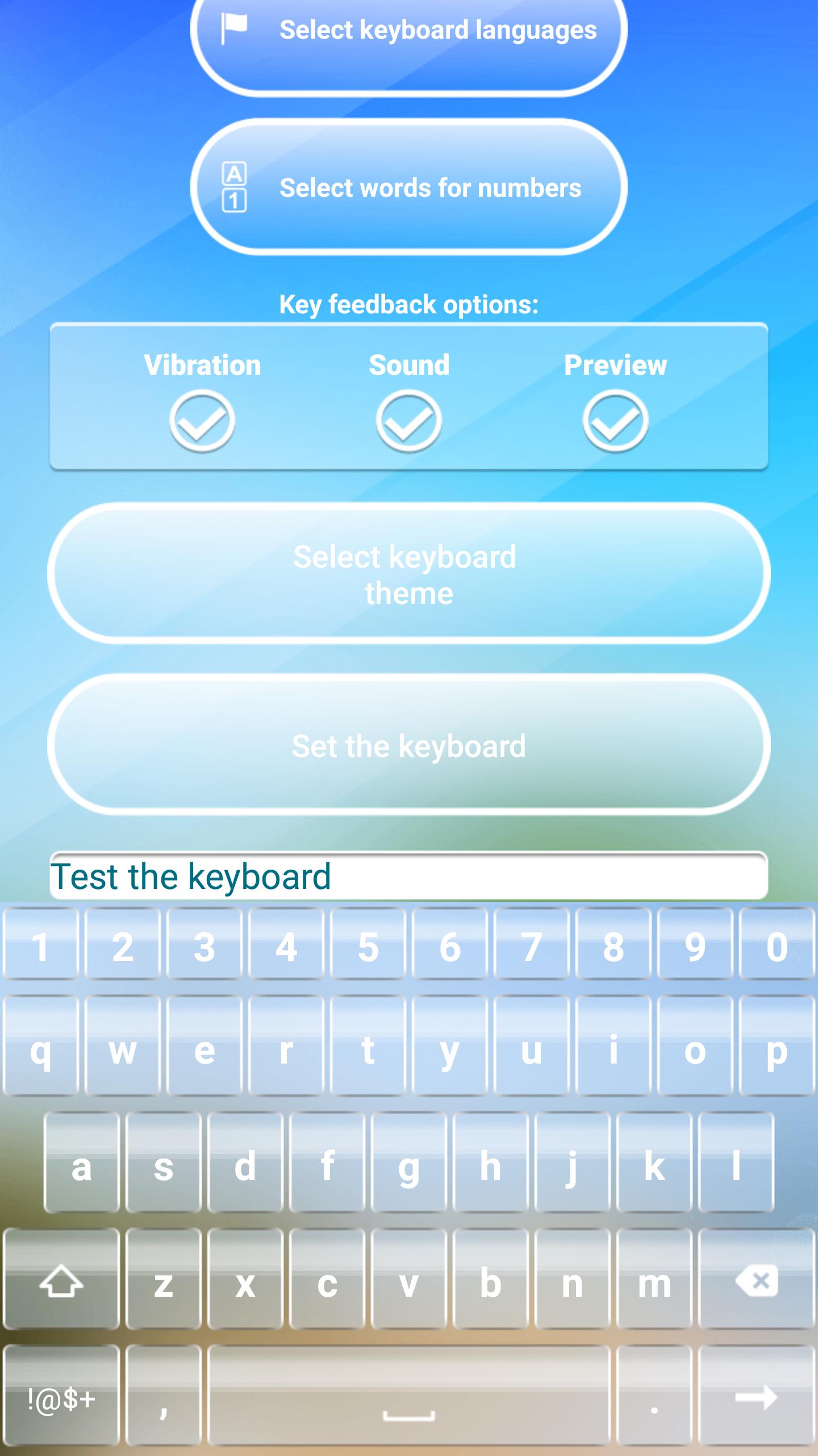 Glass Keyboard Theme