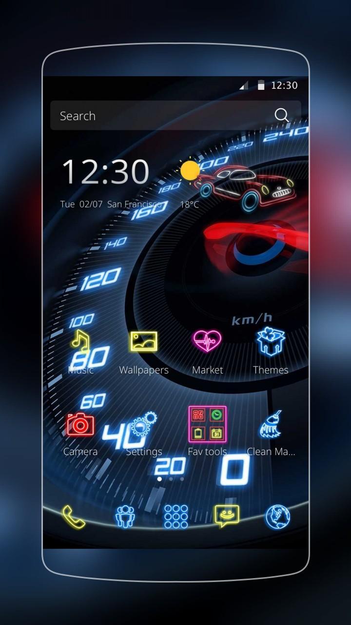 Neon Speedometer Car Theme