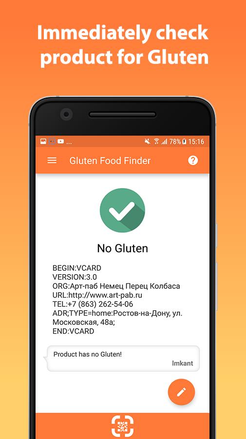 Gluten Free Food Finder