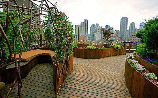 green rooftop garden