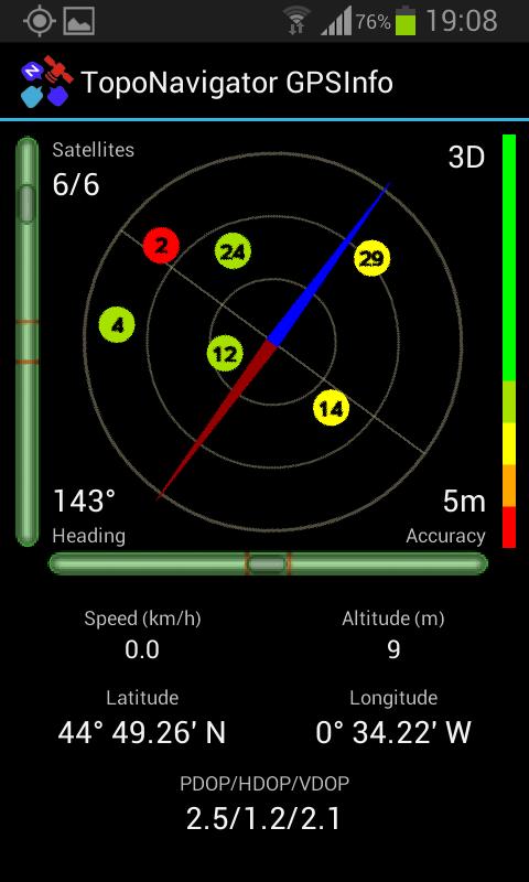 TopoNavigator GPS Info
