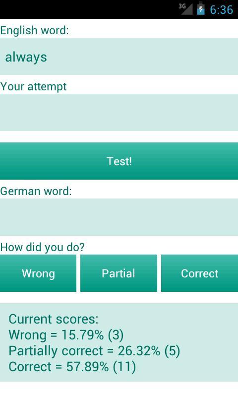 Vocabulary Test (Fr, De)