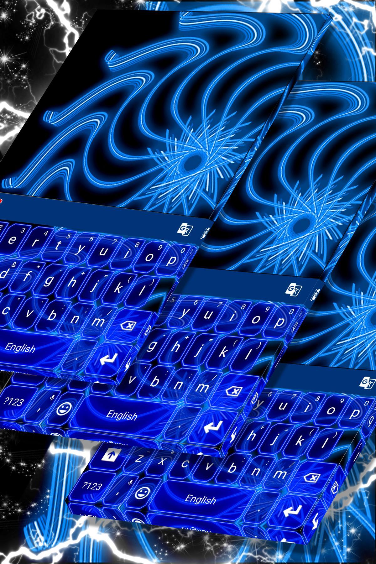 Blue Neon Color Keyboard