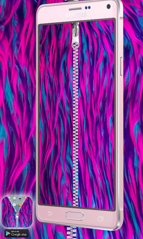 Monster Fur Zipper Lock Screen